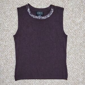 Finity sequins/beads embellished top sz S